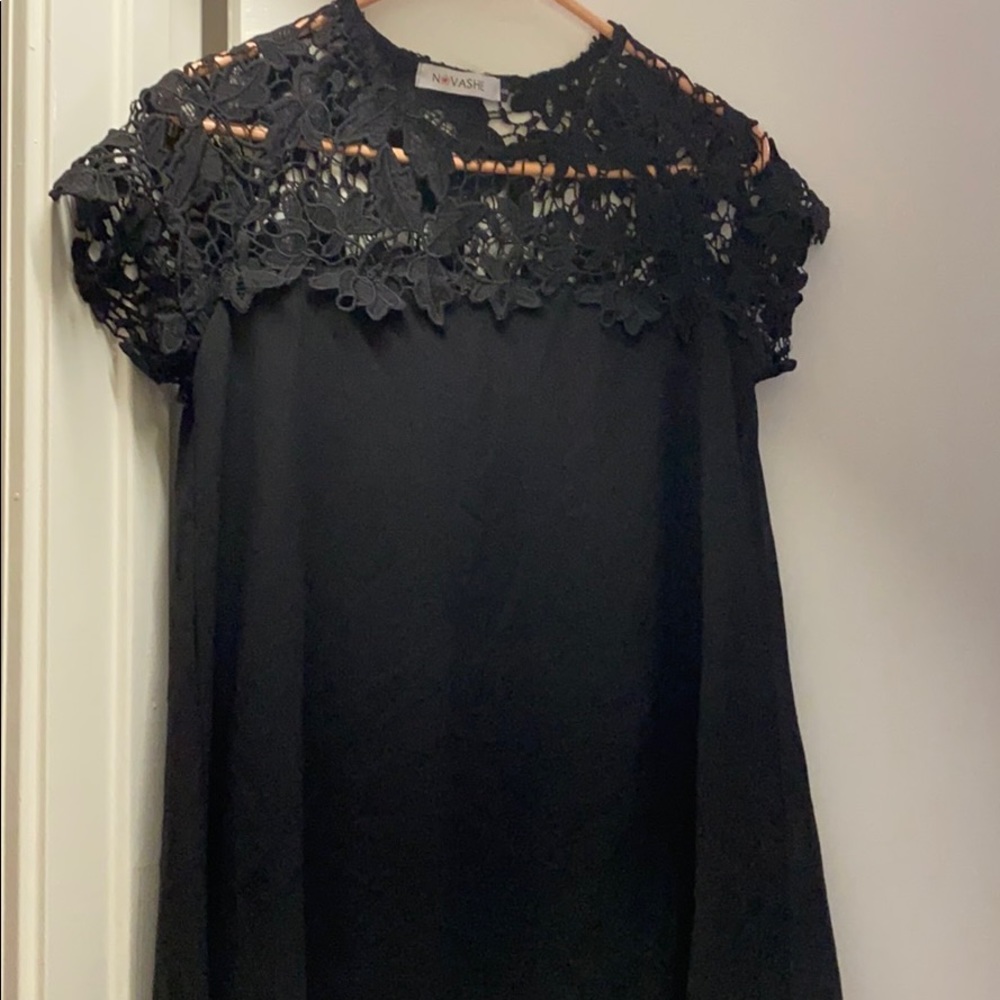 Black short a line dress